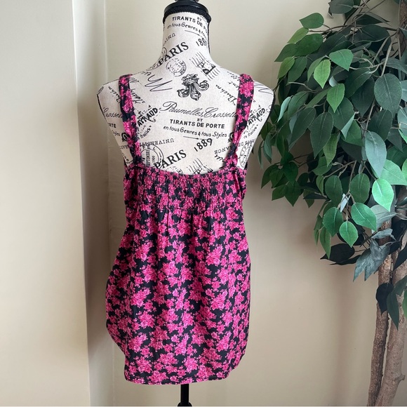 Decree Floral Cotton Strappy Sleeveless Top Pink Sz XL - Picture 9 of 16